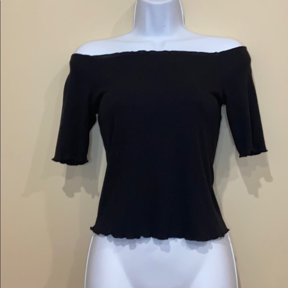 Caution To The Wind Off the Shoulder Crop Top Med.